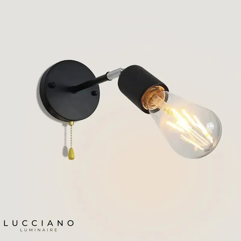 Adjustable Black Metal Industrial Design Wall Lamp