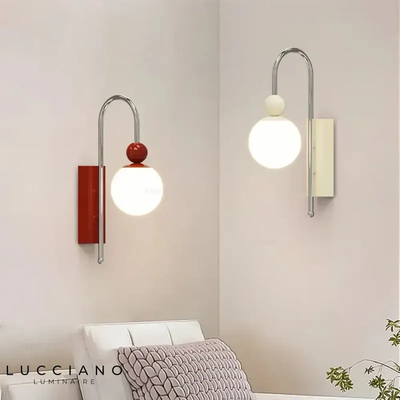 Stylish remote-controlled LED wall light.