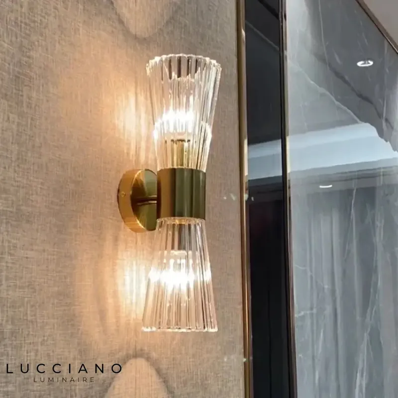 Sleek modern designer illuminated wall sconce.