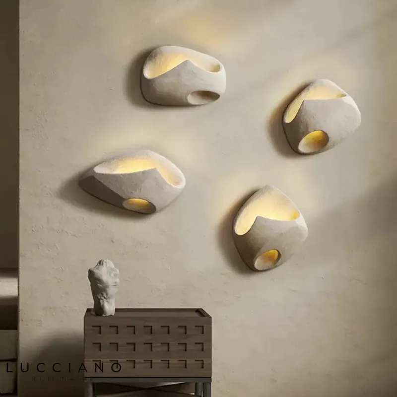 Sleek minimalist concrete LED wall light.
