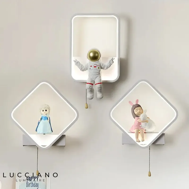 Stylish Nordic space astronaut wall light.