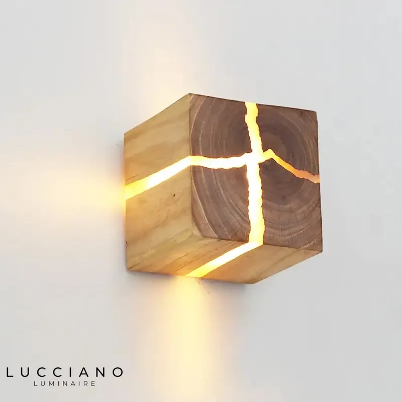 unique contemporary handcrafted LED wall light