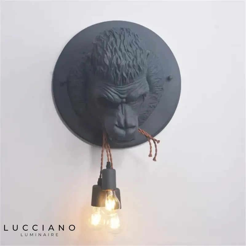 Creative Nordic Mysterious Gorilla Wall Lamp