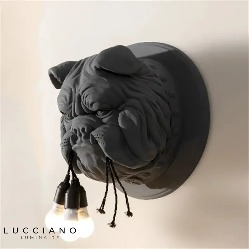 Unique canine design metal wall light.