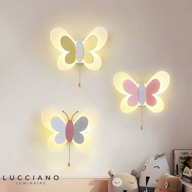 Creative wall lamp soft butterfly luminescence