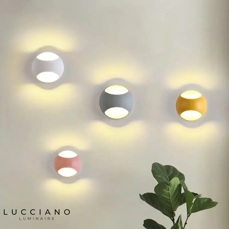 Stylish modern LED wall light for interior use.