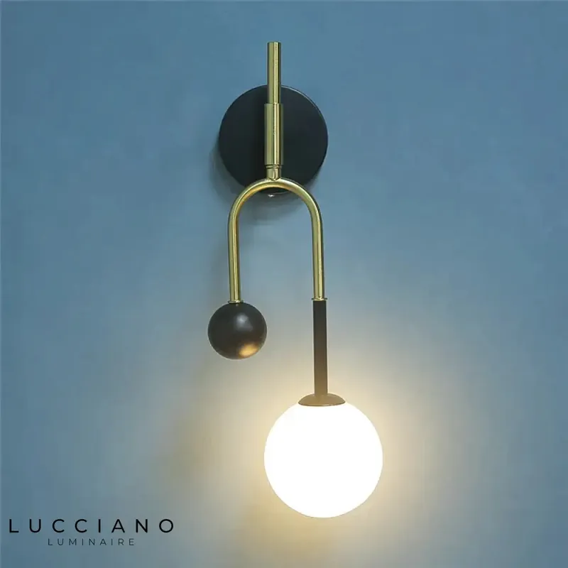 Black wall light for modern bedroom