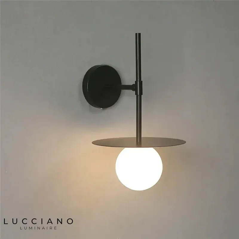 Circular luminous design bedroom wall light