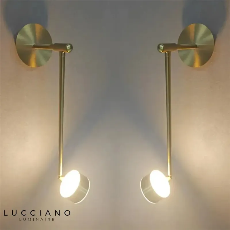 Elegant adjustable LED wall light, contemporary gold design