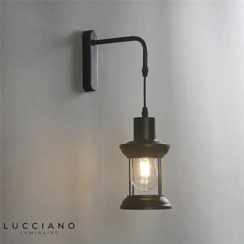 Stylish Vintage Nordic Art Black Wall Light