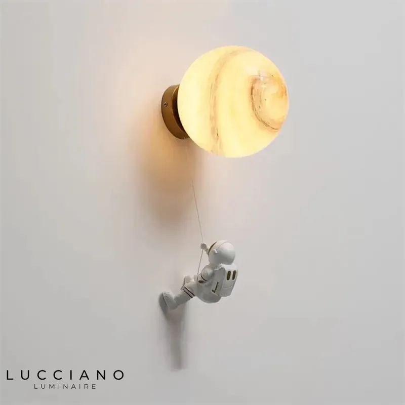 Designer LED cosmic astronaut wall light for bedroom decor
