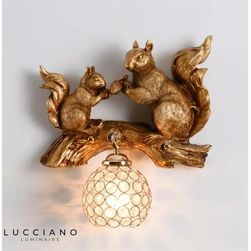 Stylish Scandinavian design squirrel LED wall light