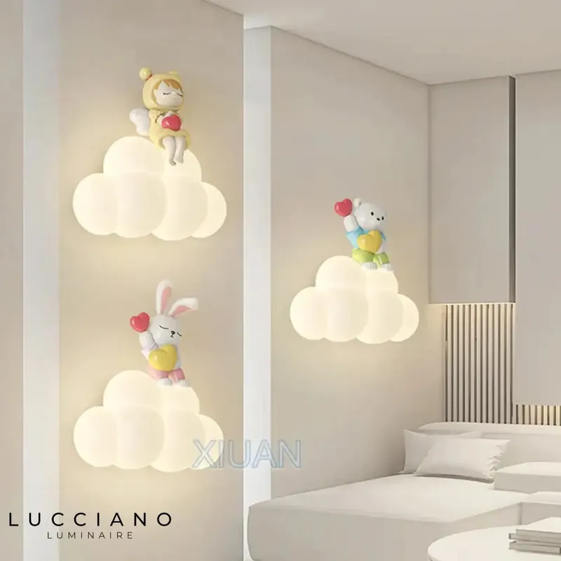 Creative white design wall lights playful soft lighting