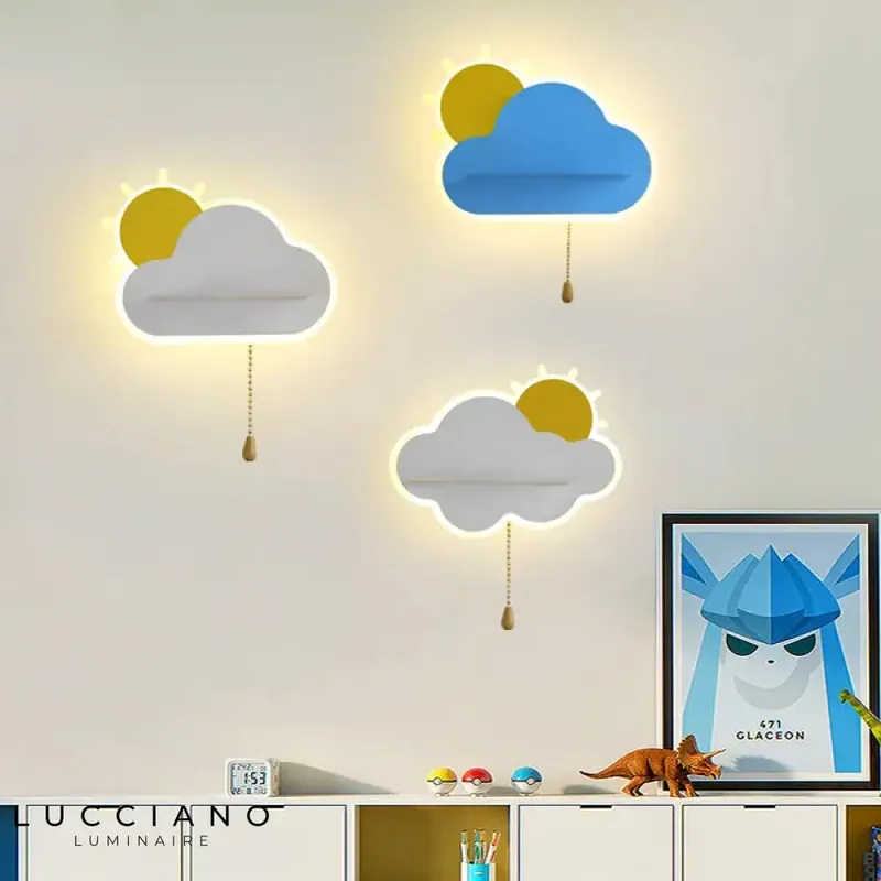 Creative LED Wall Sconce Soft Blue Cloud