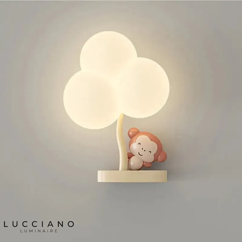 Creative original white designer wall light for children's bedroom