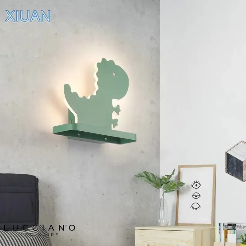 Creative green designer wall light playful children's room