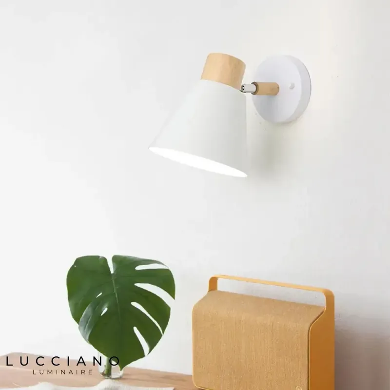 Chic Nordic green wooden wall light