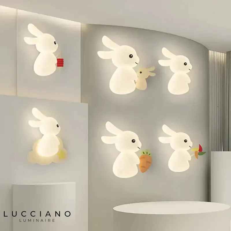 White LED children's wall light, soft pastel dream design