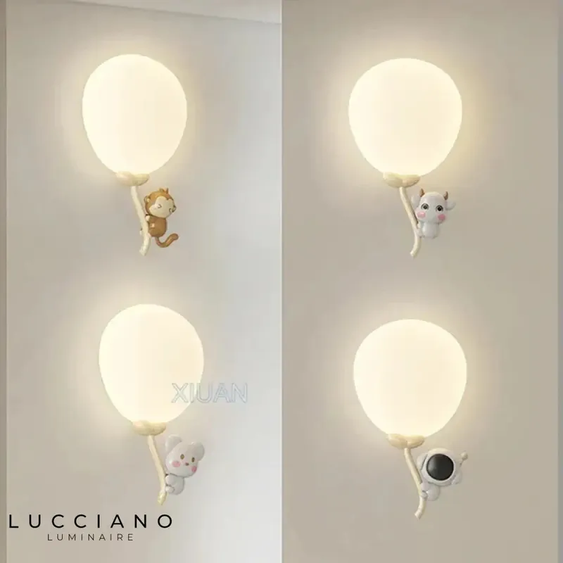 Creative playful fun white wall light.