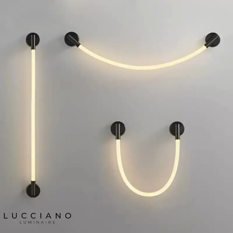 Contemporary design black luminous wall light