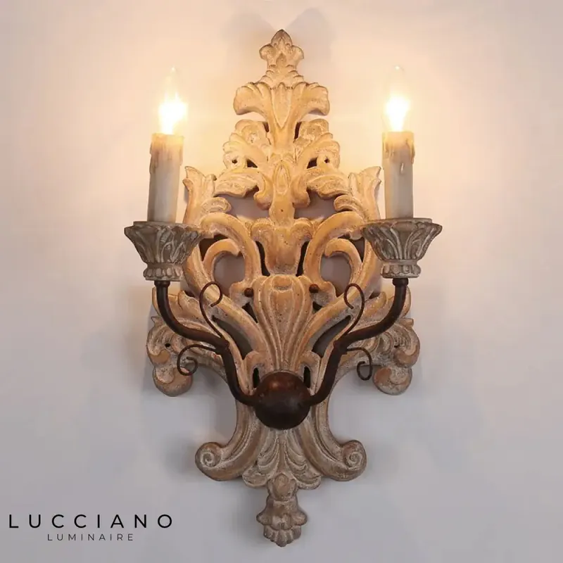 Vintage antique Scandinavian rustic elegant wall light