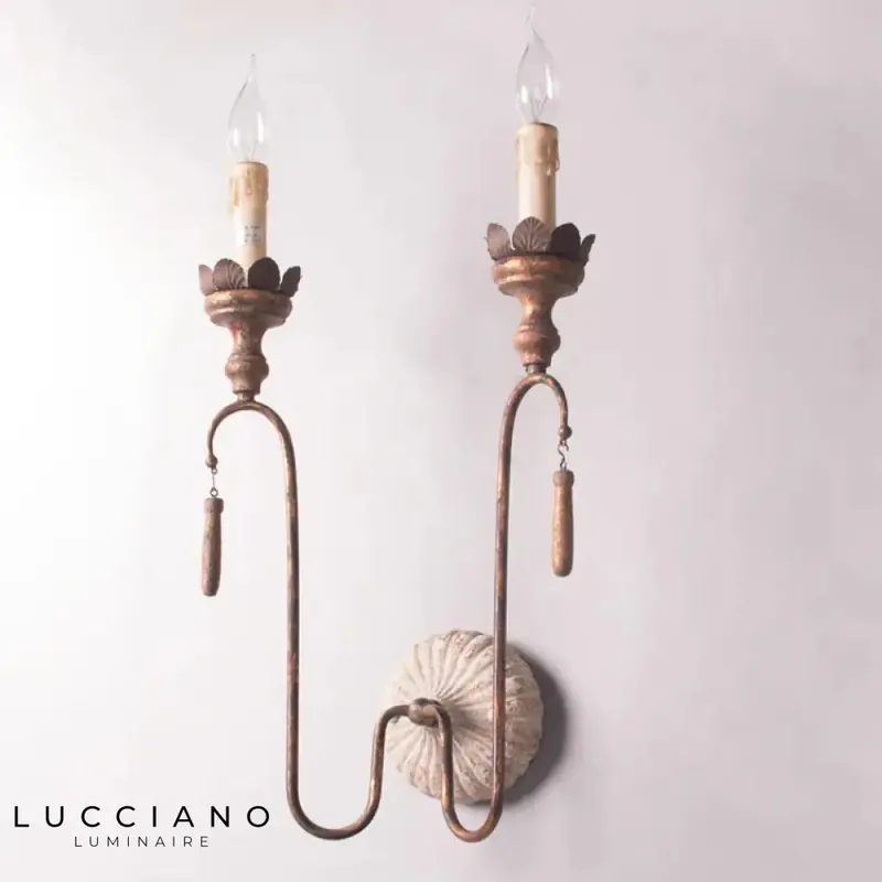 Vintage Rustic Wooden LED Wall Sconce