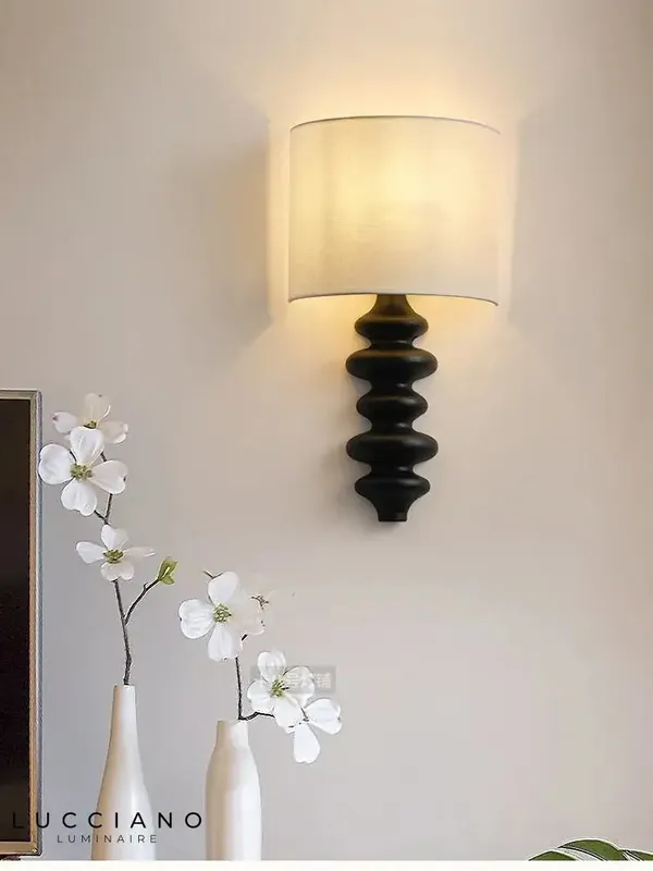 Black wall light rustic industrial vintage wood