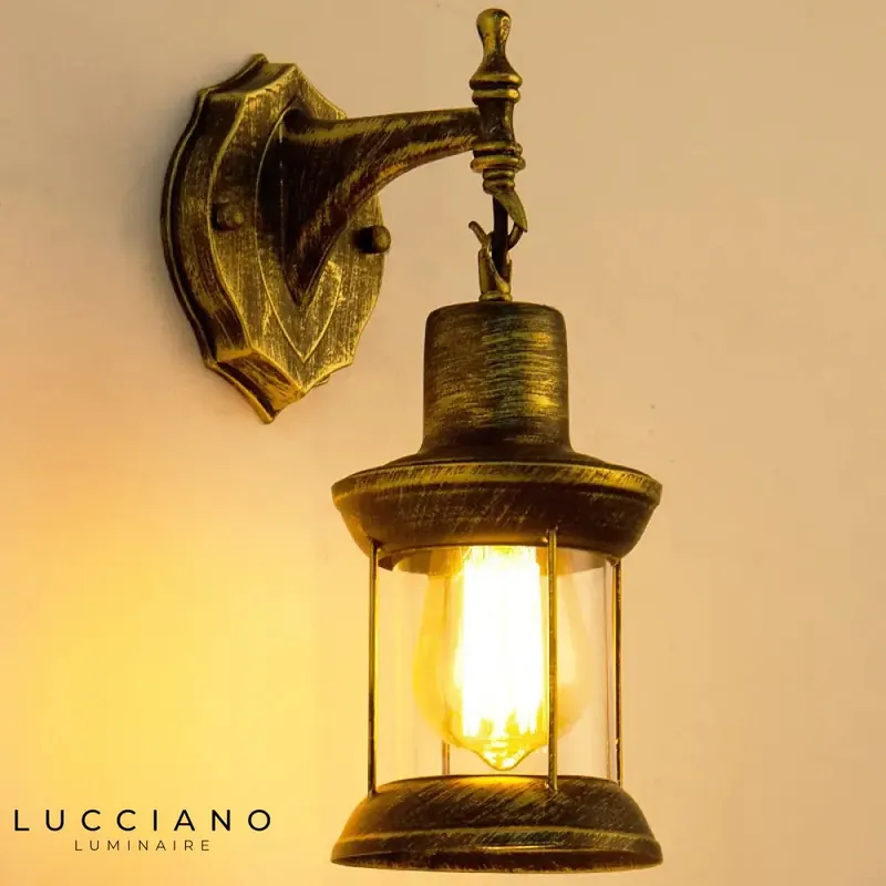 Black industrial vintage metal loft wall light
