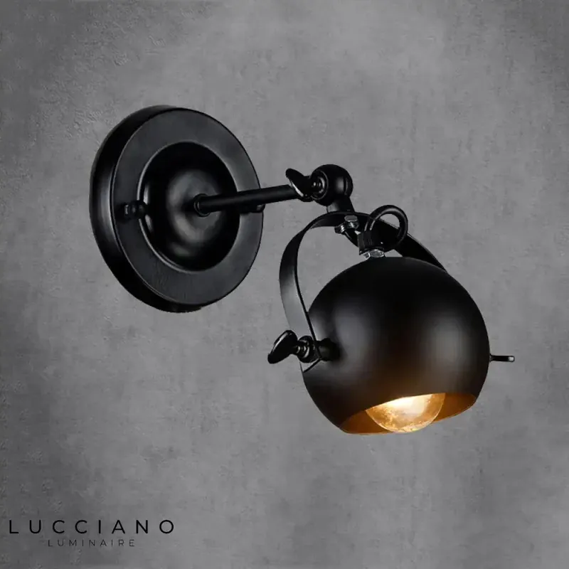 Vintage industrial black design wall light