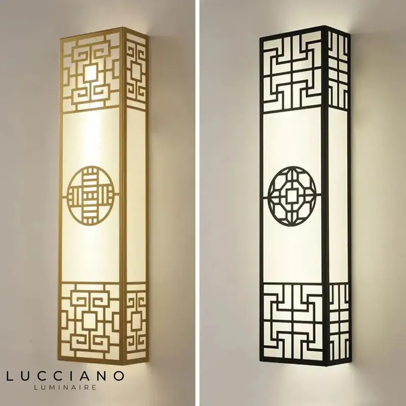 Zen Elegant Decorative Oriental Golden LED Design Wall Lamp