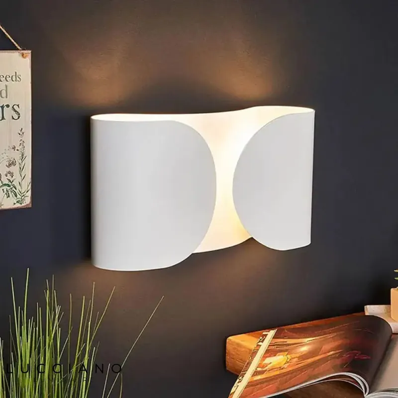 Designer raw metal white wall light