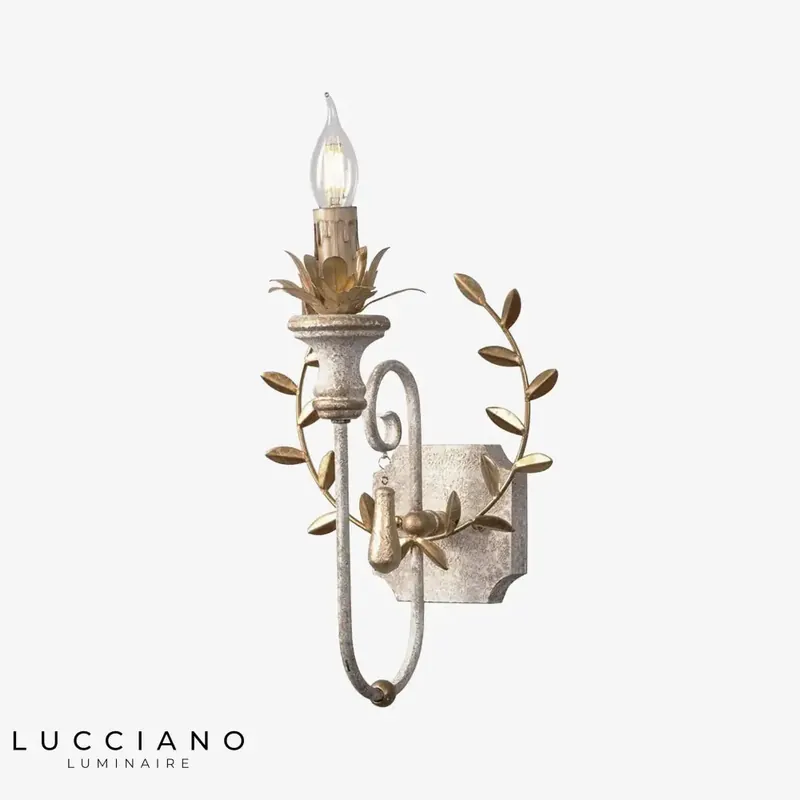 Classic Vintage Gold Wall Sconce Elegant Wood Decor
