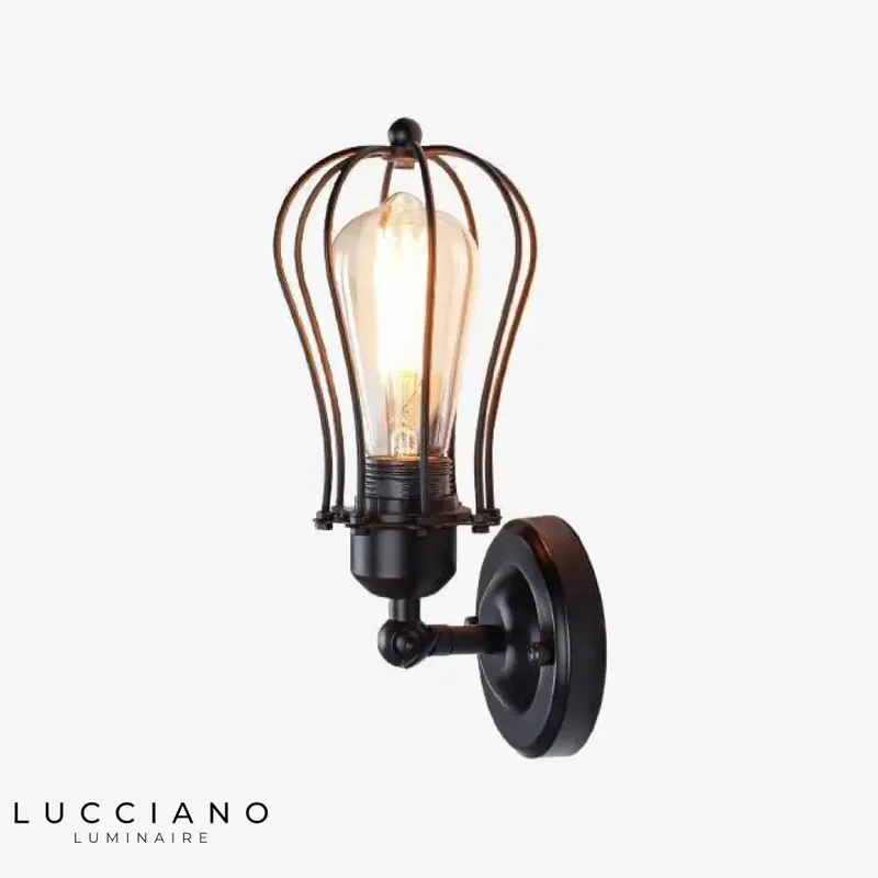 Vintage Industrial Rustic Black Metal Wall Sconce