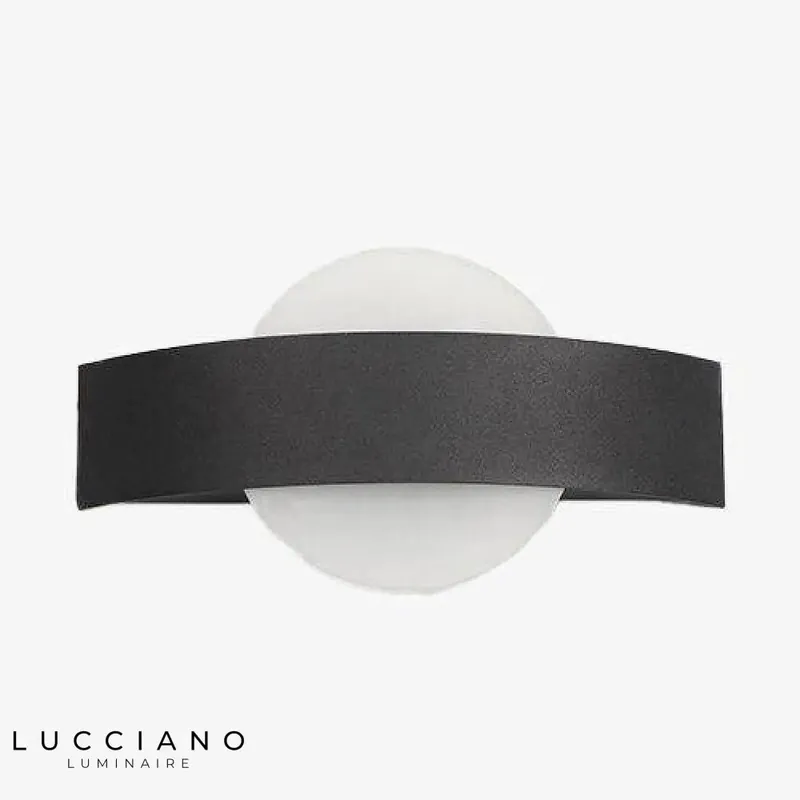 Black LED wall light with abstract modular design