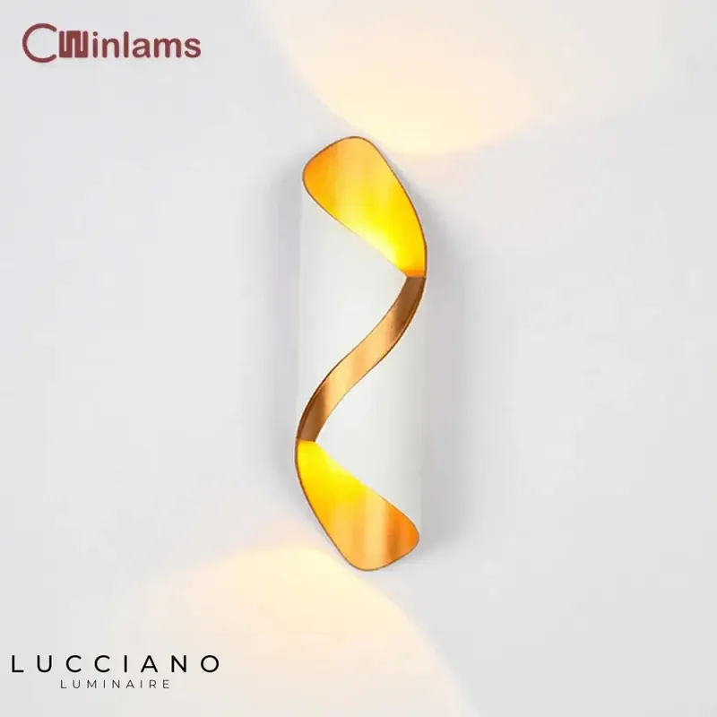 Waterproof outdoor LED wall light with luminous design.