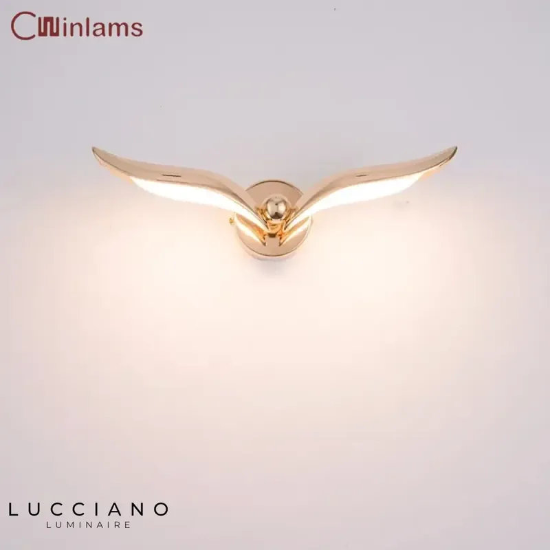 Creative Scandinavian navy blue bird wall light.