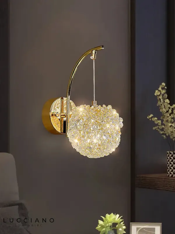 Artistic wall lamp noble crystals Parisian chic