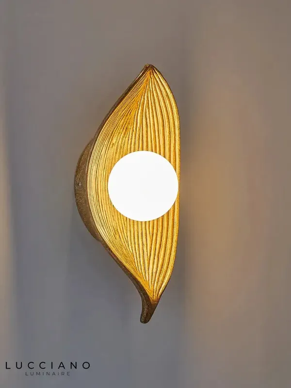 Creative wall light illuminating a natural space.
