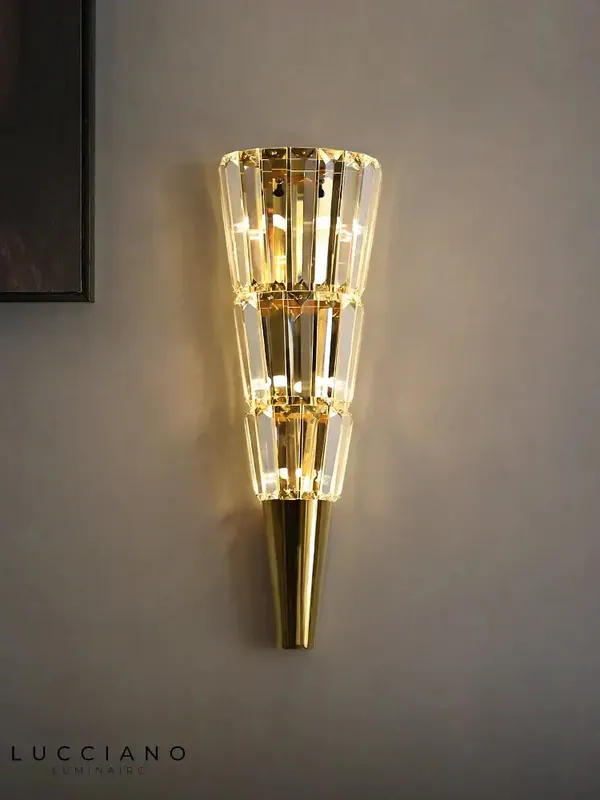 Chic contemporary design crystal LED wall light