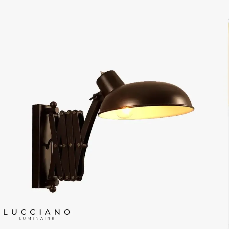 Vintage industrial-style telescopic wall light
