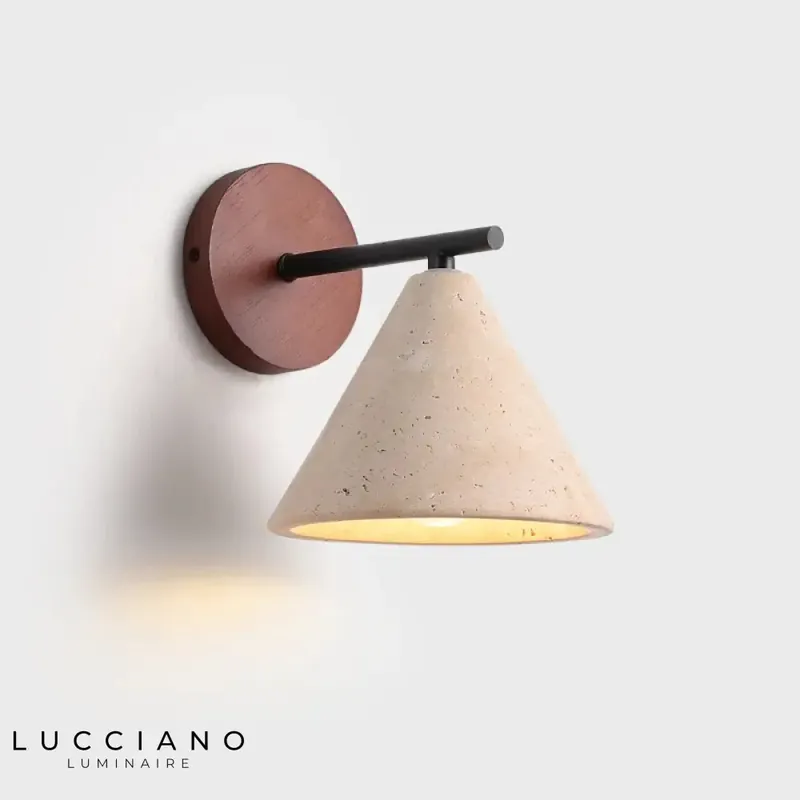 Stone wall light, contemporary elegance.