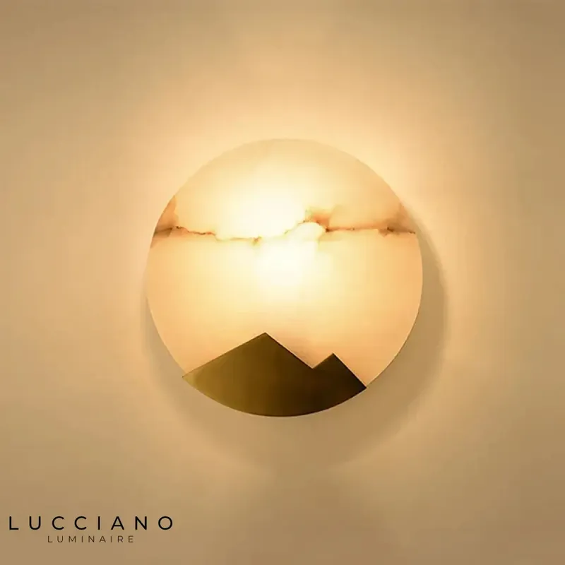 Chic minimalist marble LED wall light.