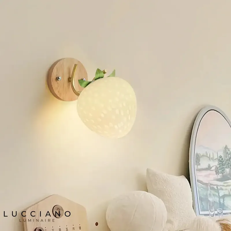 Strawberry wall light, soft, childlike glow