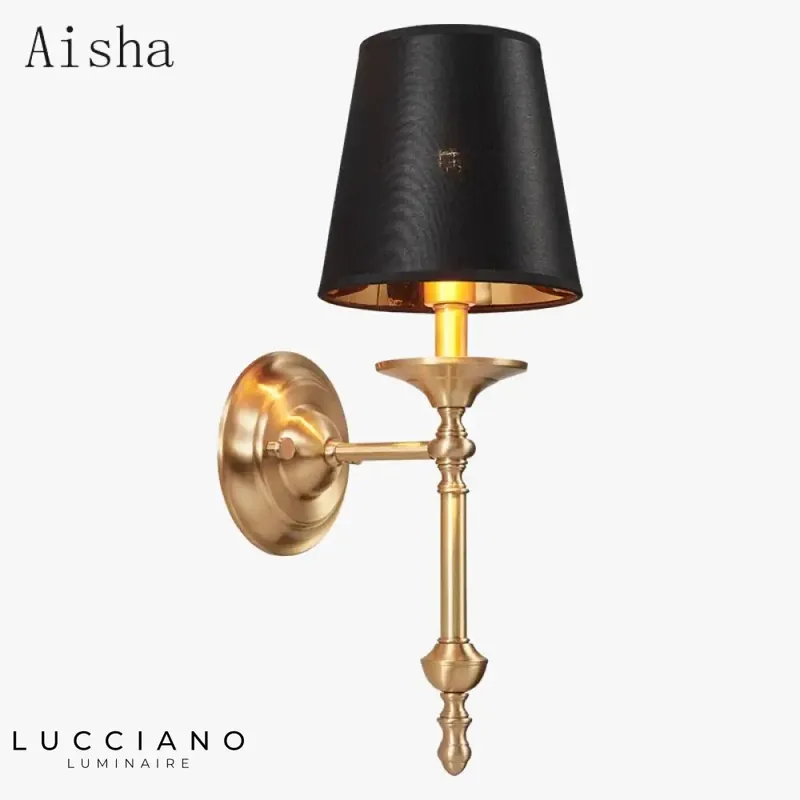 Contemporary chic black and gold copper wall lamp