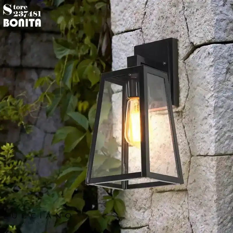 Vintage industrial metallic transparent wall sconce