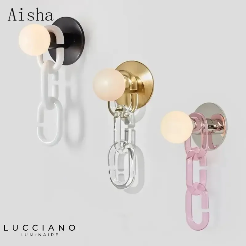 Chic design spherical glass wall lamp.