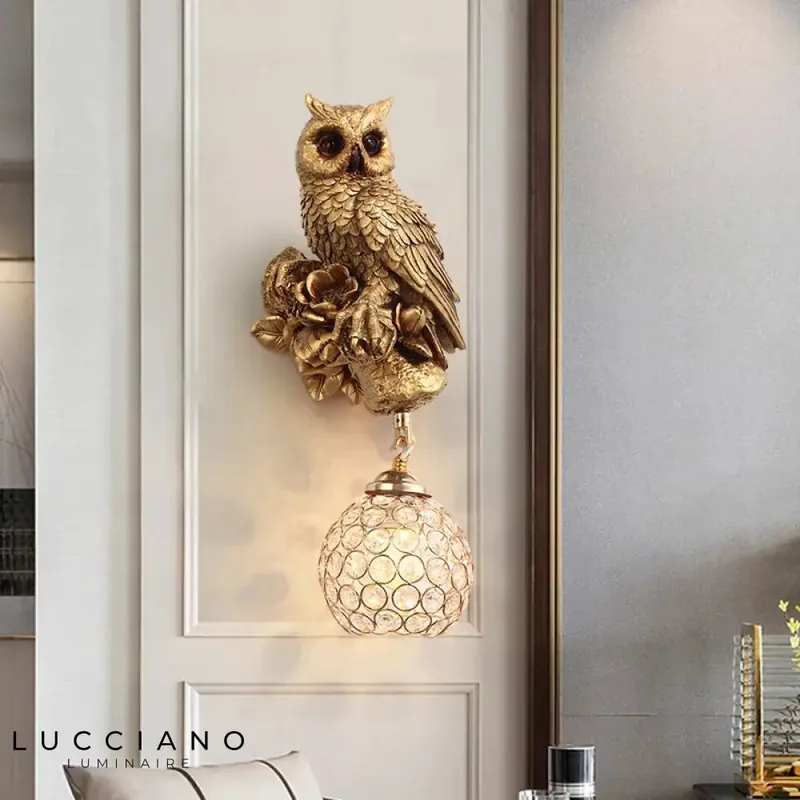 Creative wall light, natural wood design