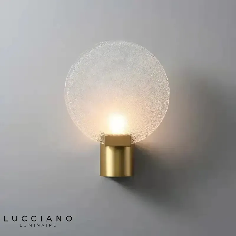 Sleek, elegant copper and glass wall light.