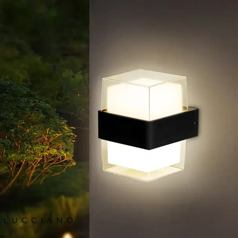 Stylish outdoor bright LED wall light.