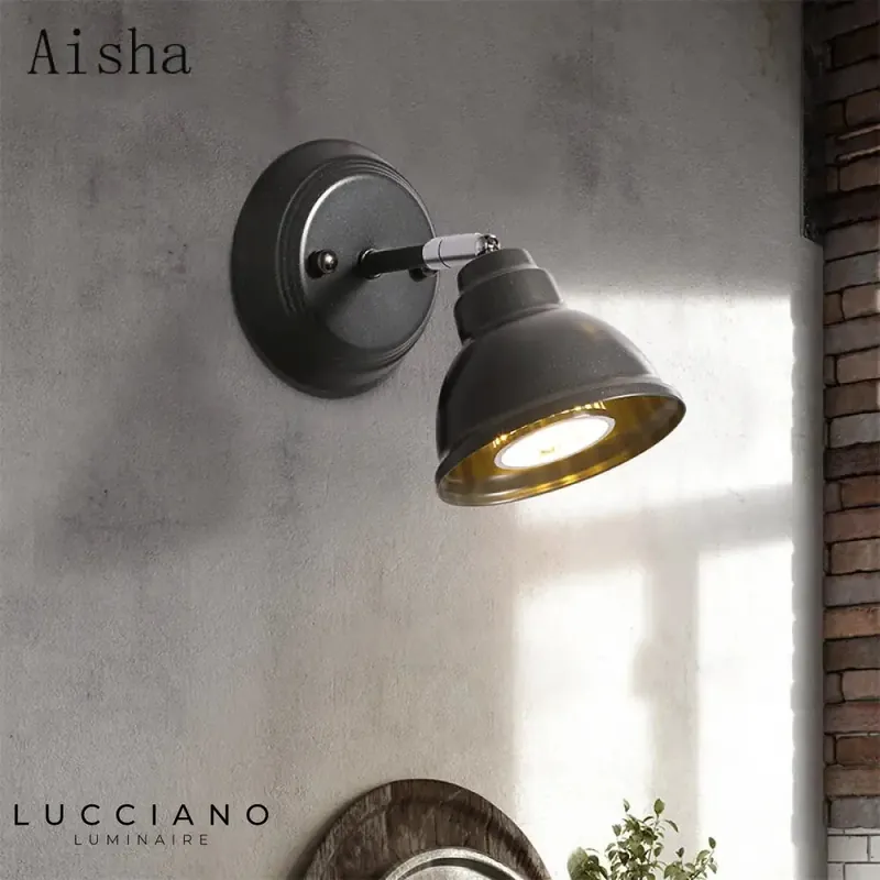 vintage industrial raw metal wall light
